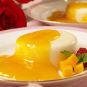 Buttermilk Panna Cotta with Mango Sauce